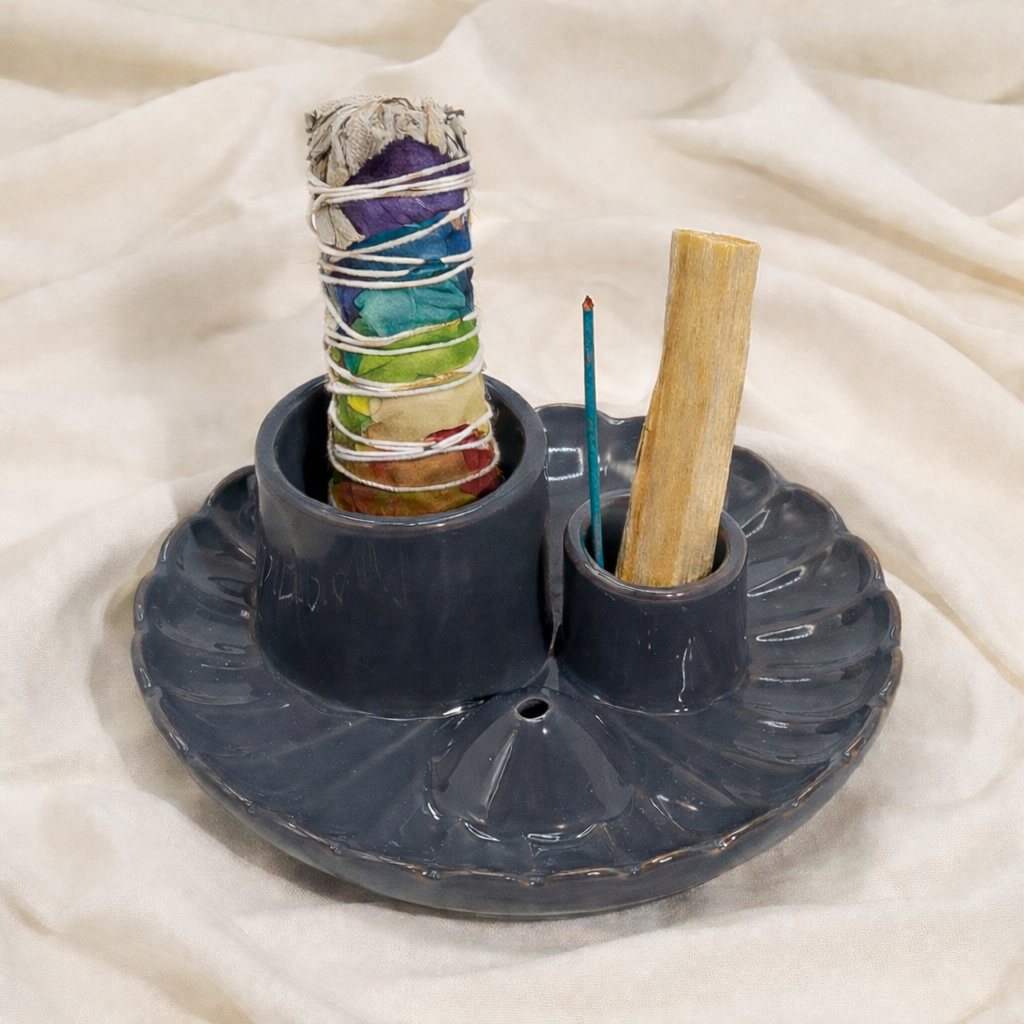 Donkergrijs Keramisch Smudge Schaaltje – Voor Salie, Palo Santo & Wierook