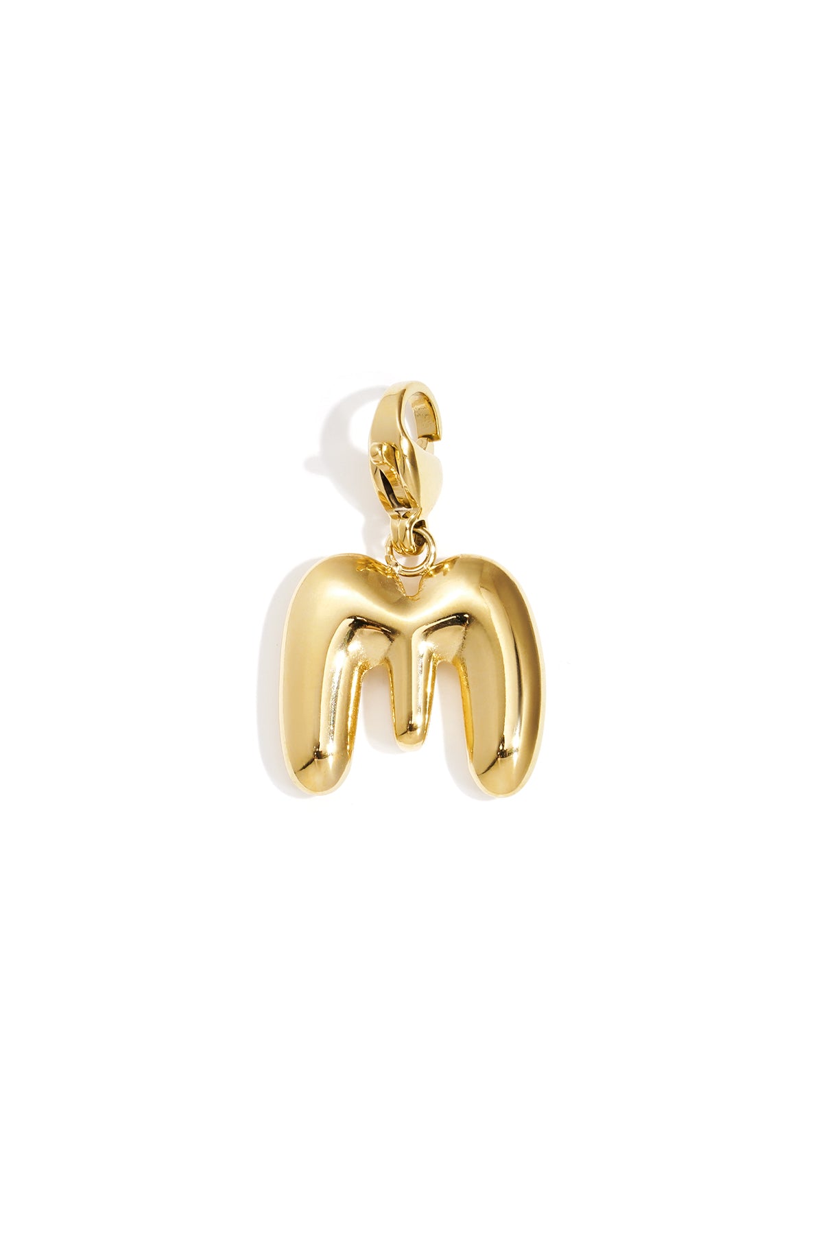 Bubble Letter Bedel M – Goudkleurig RVS