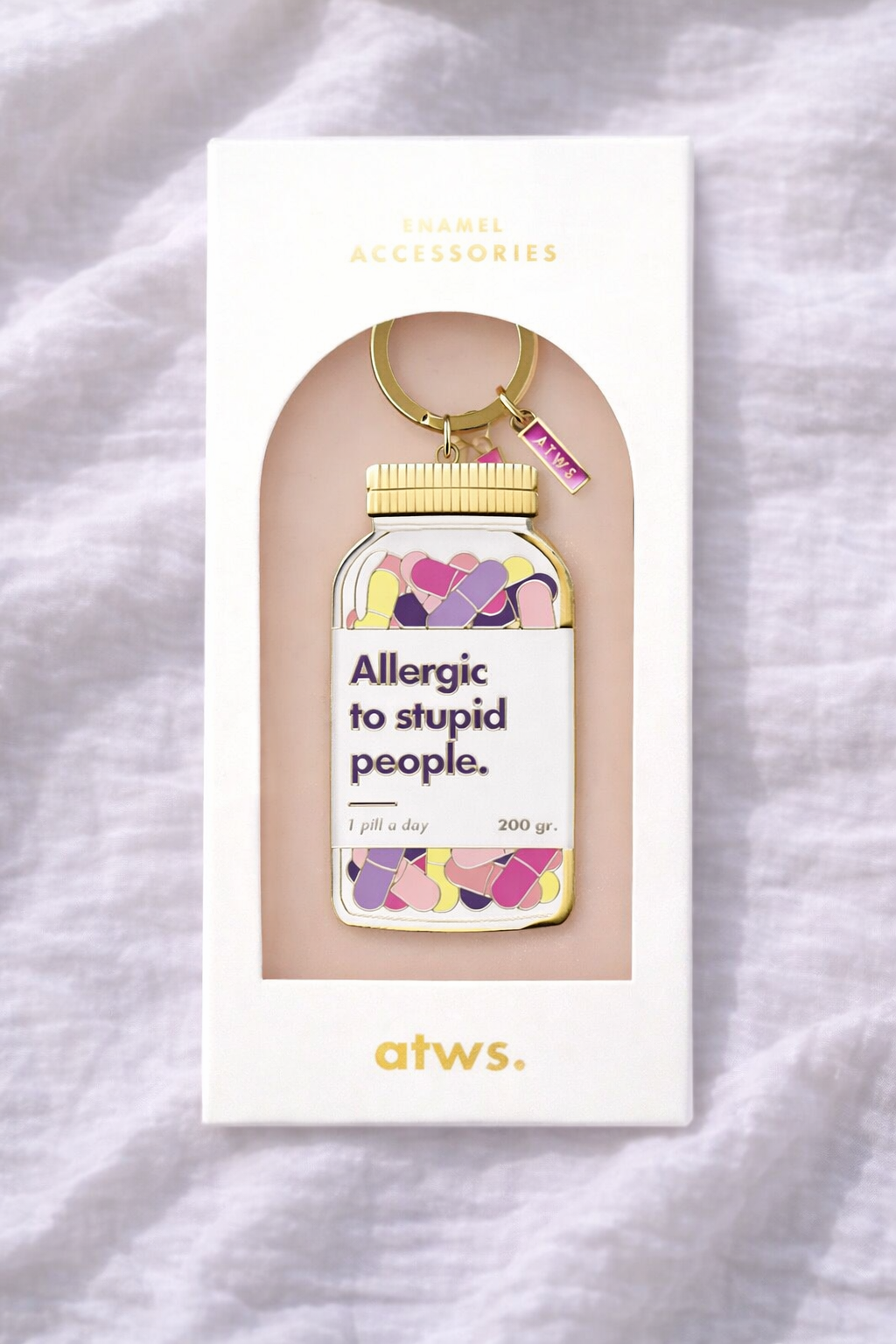 Allergic to Stupid People Keychain – Design Enamel Sleutelhanger