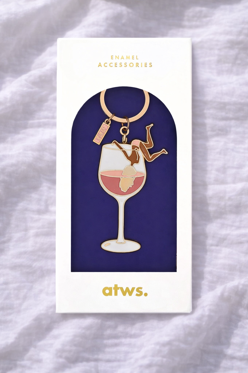 Tipsy Wine Glass Keychain – Design Enamel Sleutelhanger