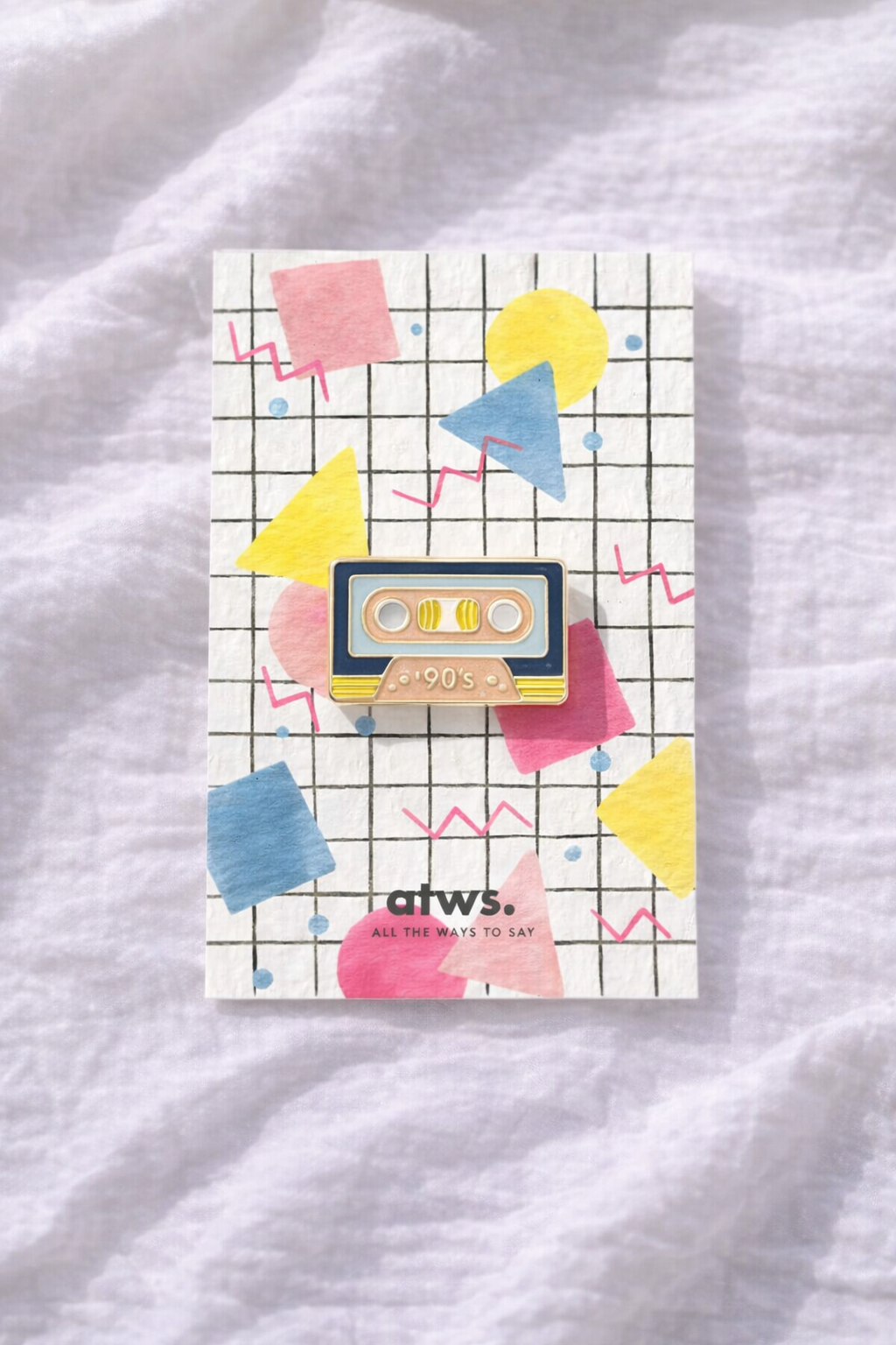 90s Cassette Tape Pin + Kaartje