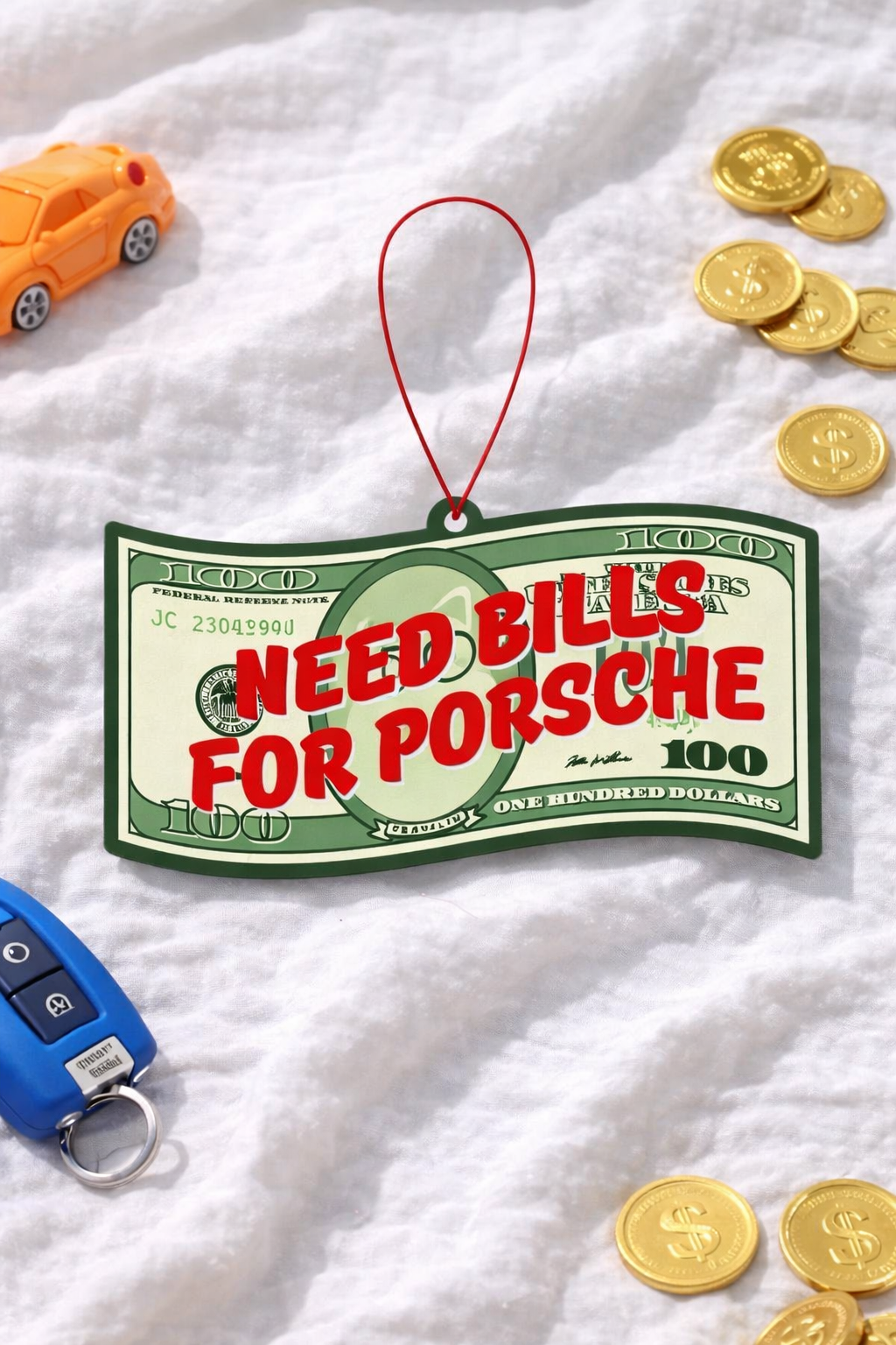 Dollar Luchtverfrisser – “Need Bills For Porsche” | New Car Geur