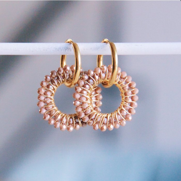 Oorbellen – Blush Beaded Glow