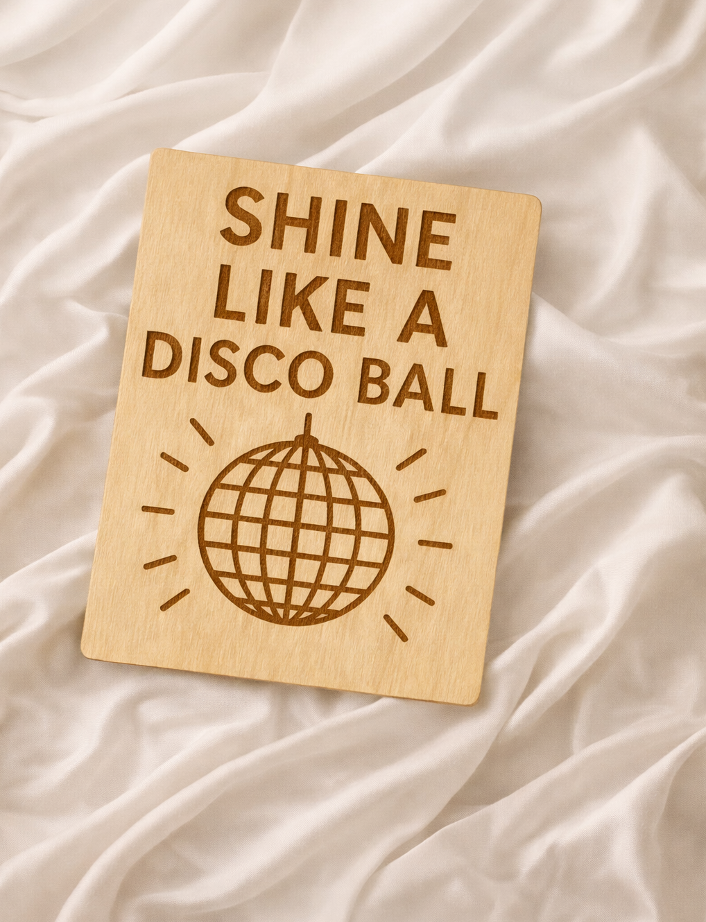 Houten wenskaart – gepersonaliseerd