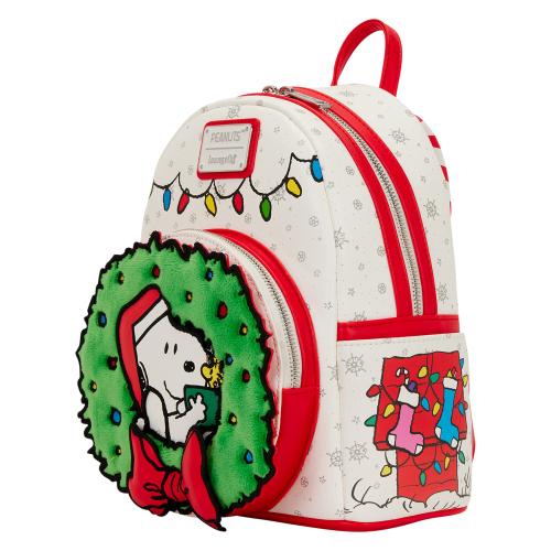Loungefly Peanuts – Snoopy & Woodstock Holiday Wreath Mini Backpack