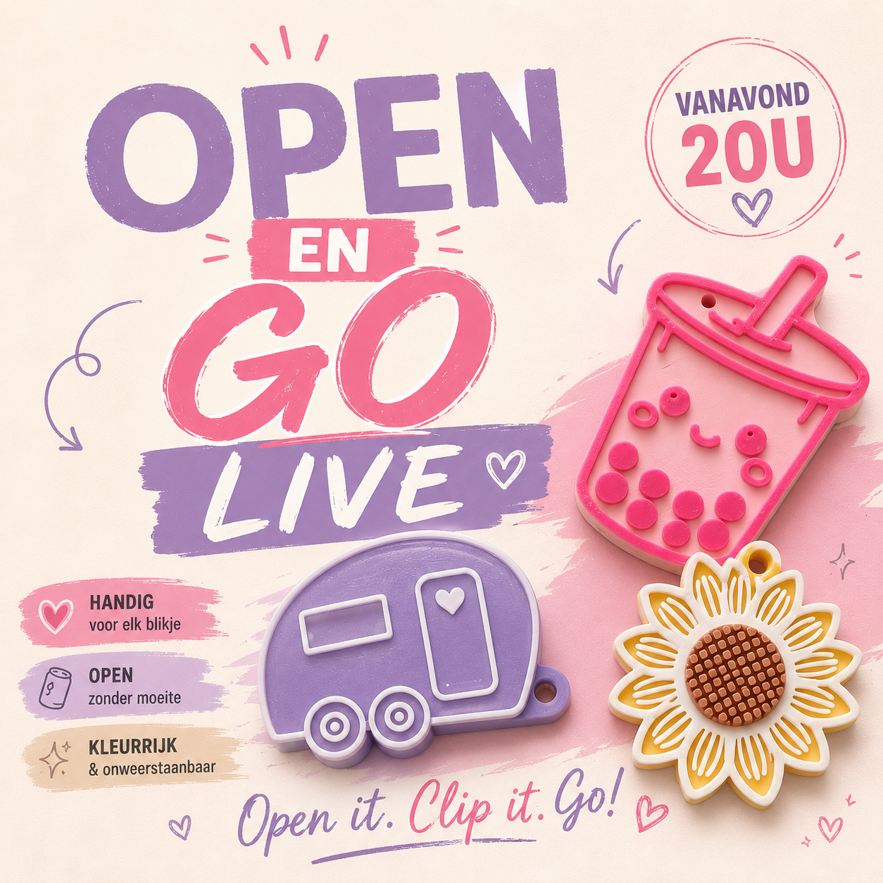 3 Open & Go Keychains