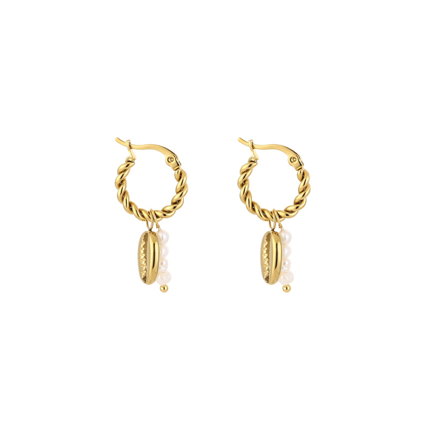 Gouden hoops met schelp & parels β beachy vibes all the way πβ¨