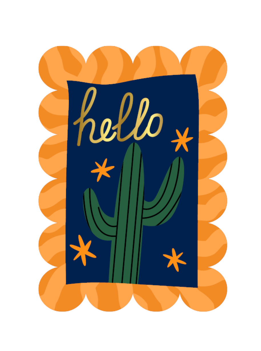 Wenskaart – Hello!