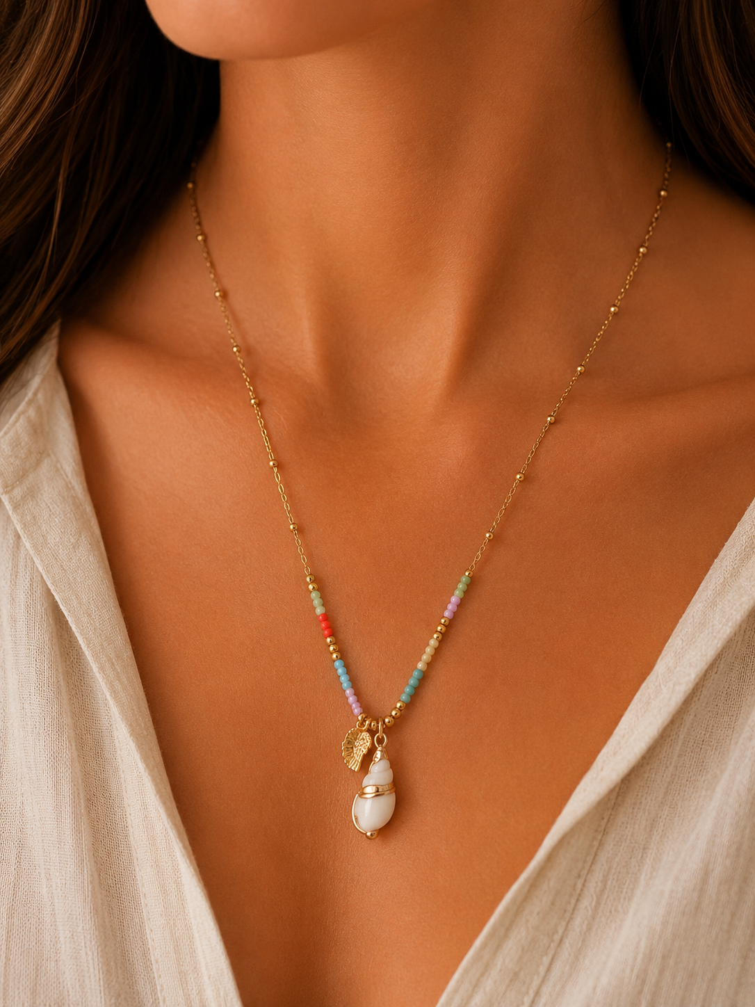 Schelp & Pastel Ketting πβ¨