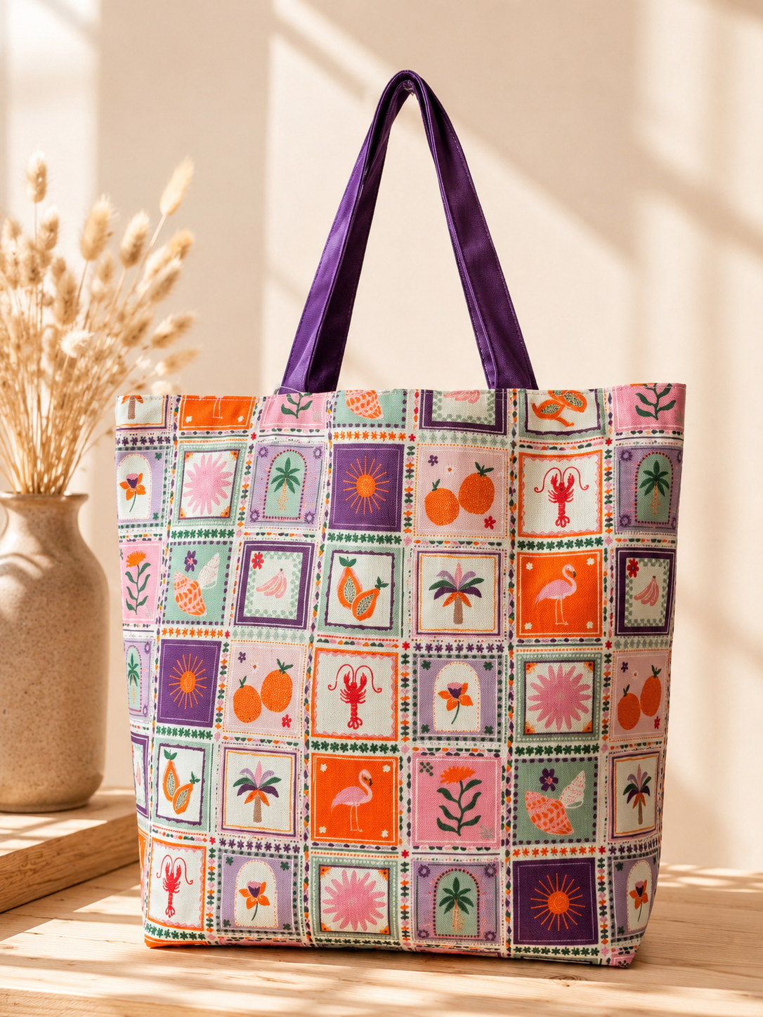 Bohemian Tropic Canvas Shopper