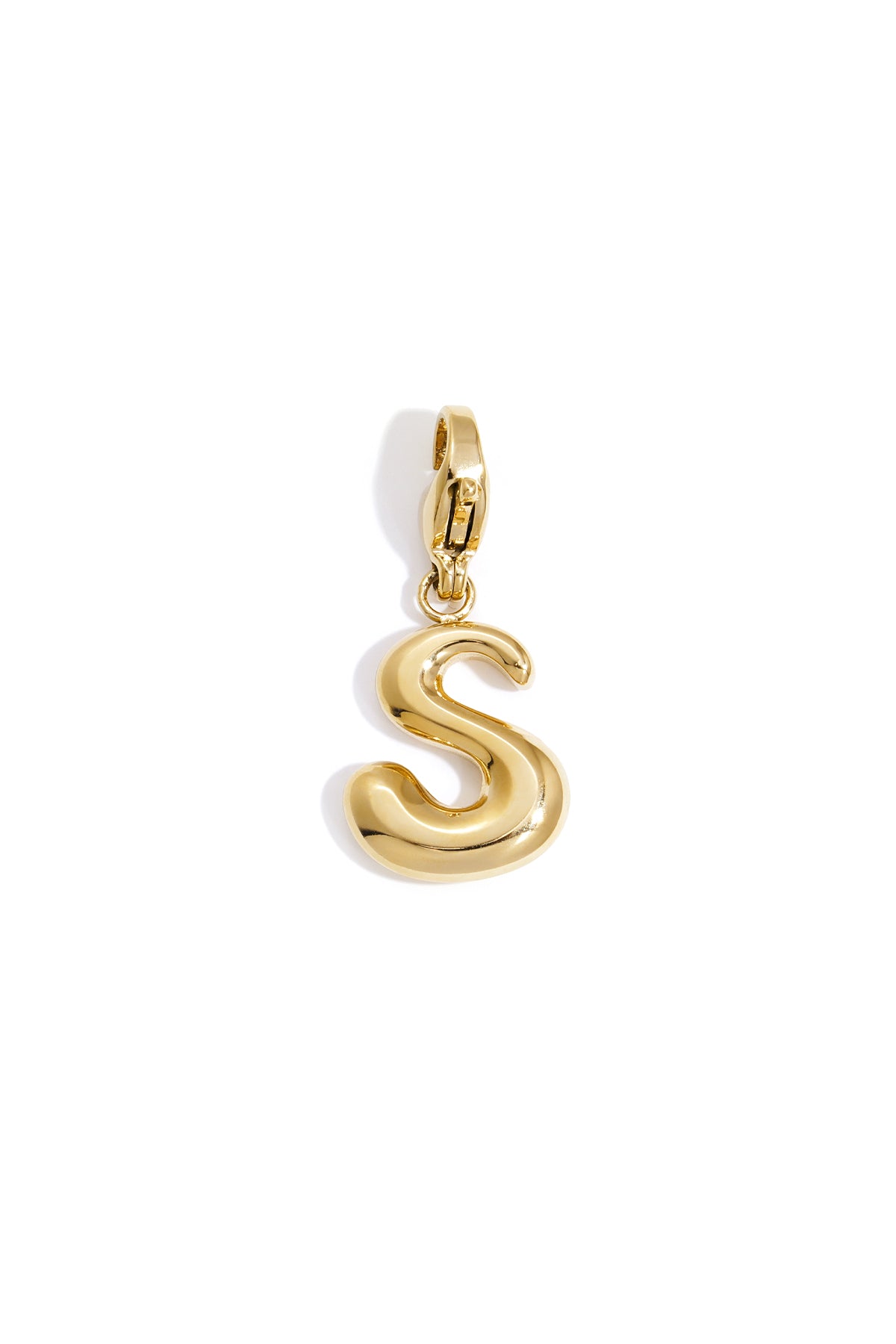 Bubble Letter Bedel S – Goudkleurig RVS