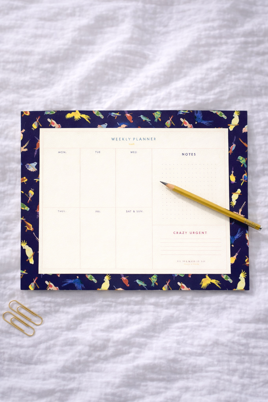Neon Bird Weekly Planner