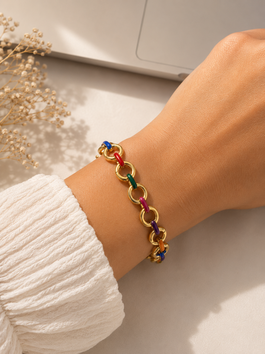 Kleurrijke Schakelarmband π