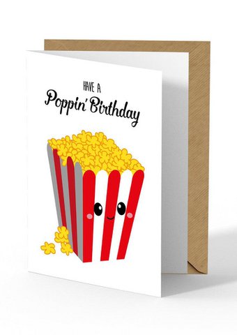Wenskaart – Poppin’ Birthday