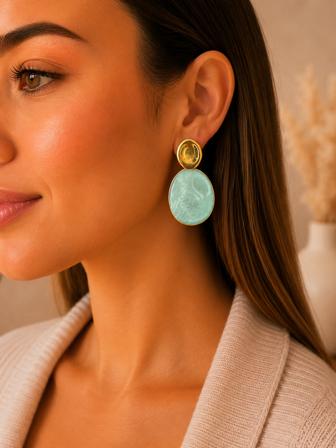 Statement Oorbellen – Sky Blue Glow 💙