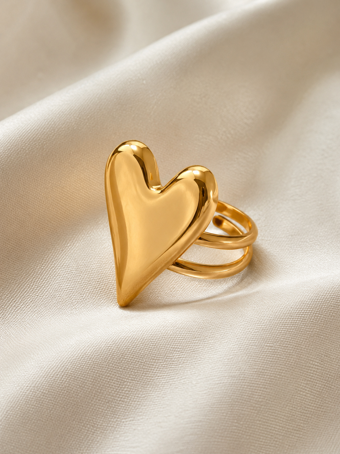 Hart Ring – Goudkleurig (RVS)