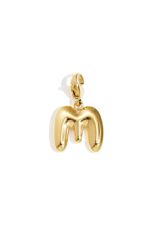 Bubble Letter Bedel M – Goudkleurig RVS