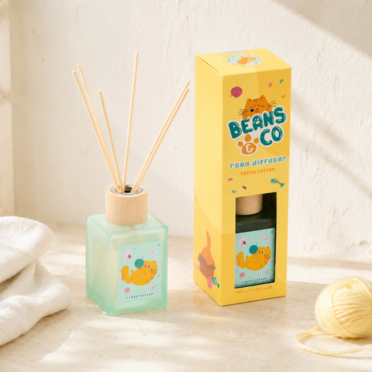 Beans & Co Katten Fris Katoen – Geurstokjes 100 ml