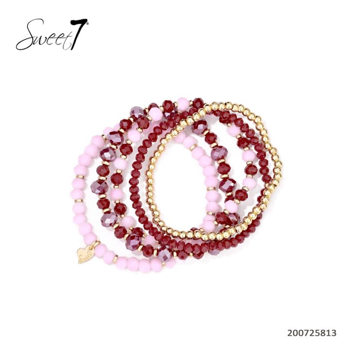 Armbandenset – Pink & Burgundy Mix