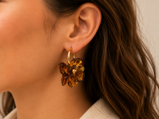 Amber Bloom Hoops 🌼🤎
