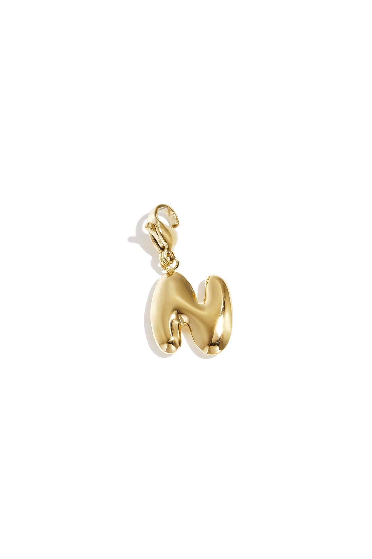 Bubble Letter Bedel N – Goudkleurig RVS