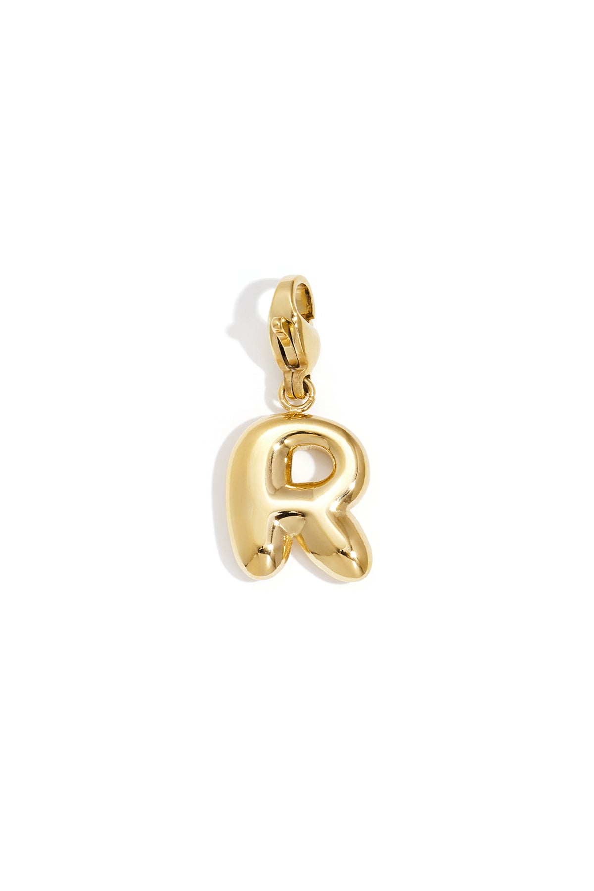 Bubble Letter Bedel R – Goudkleurig RVS