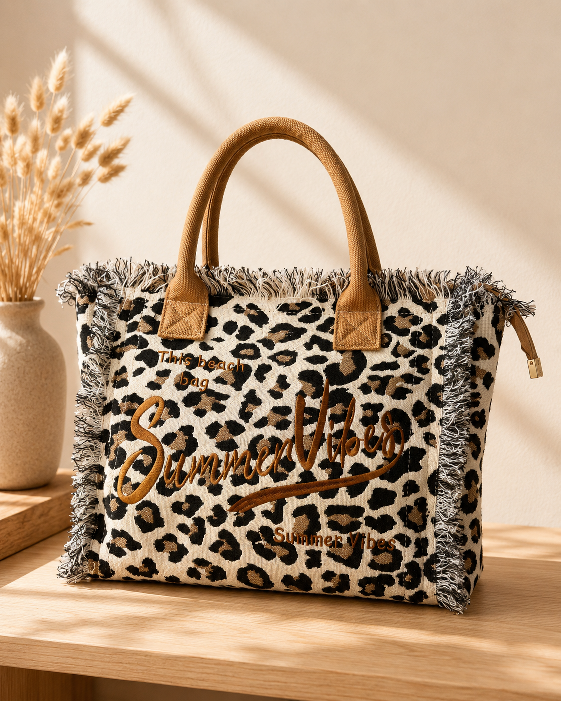 Summer Vibes Leopard Beach Bag 🐆☀️