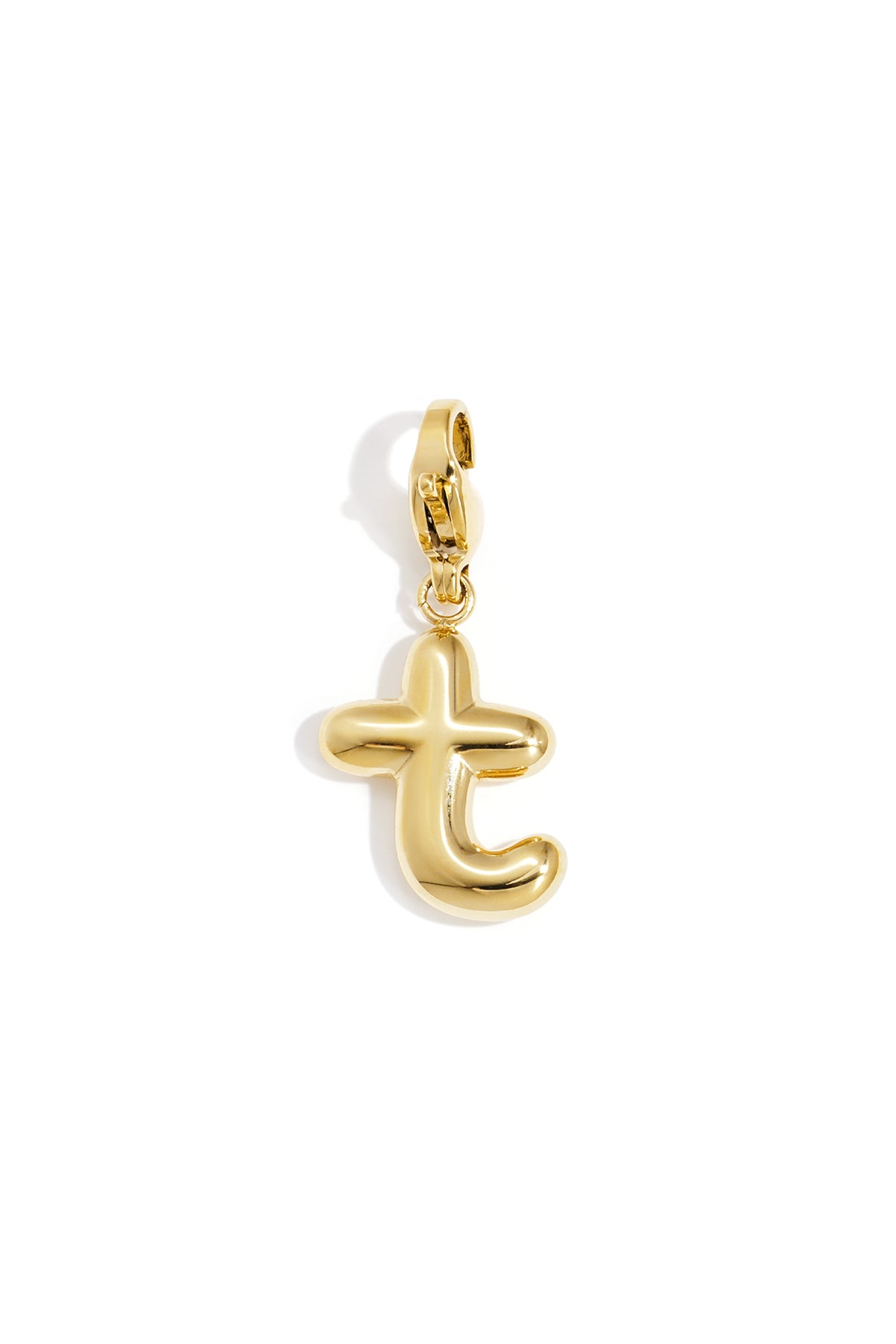 Bubble Letter Bedel T – Goudkleurig RVS