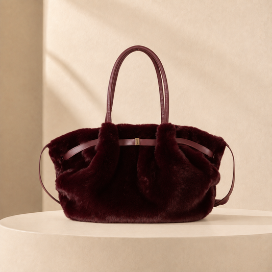 Bordeaux Faux Fur Shopper