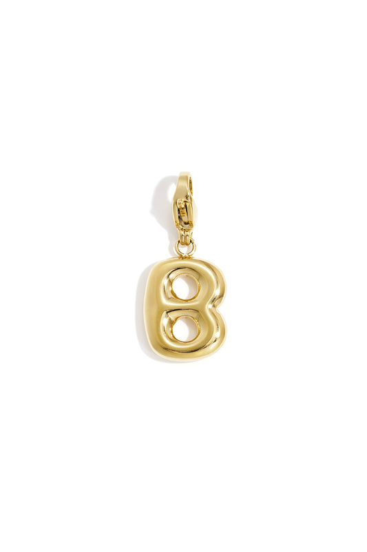 Bubble Letter Bedel B – Goudkleurig RVS