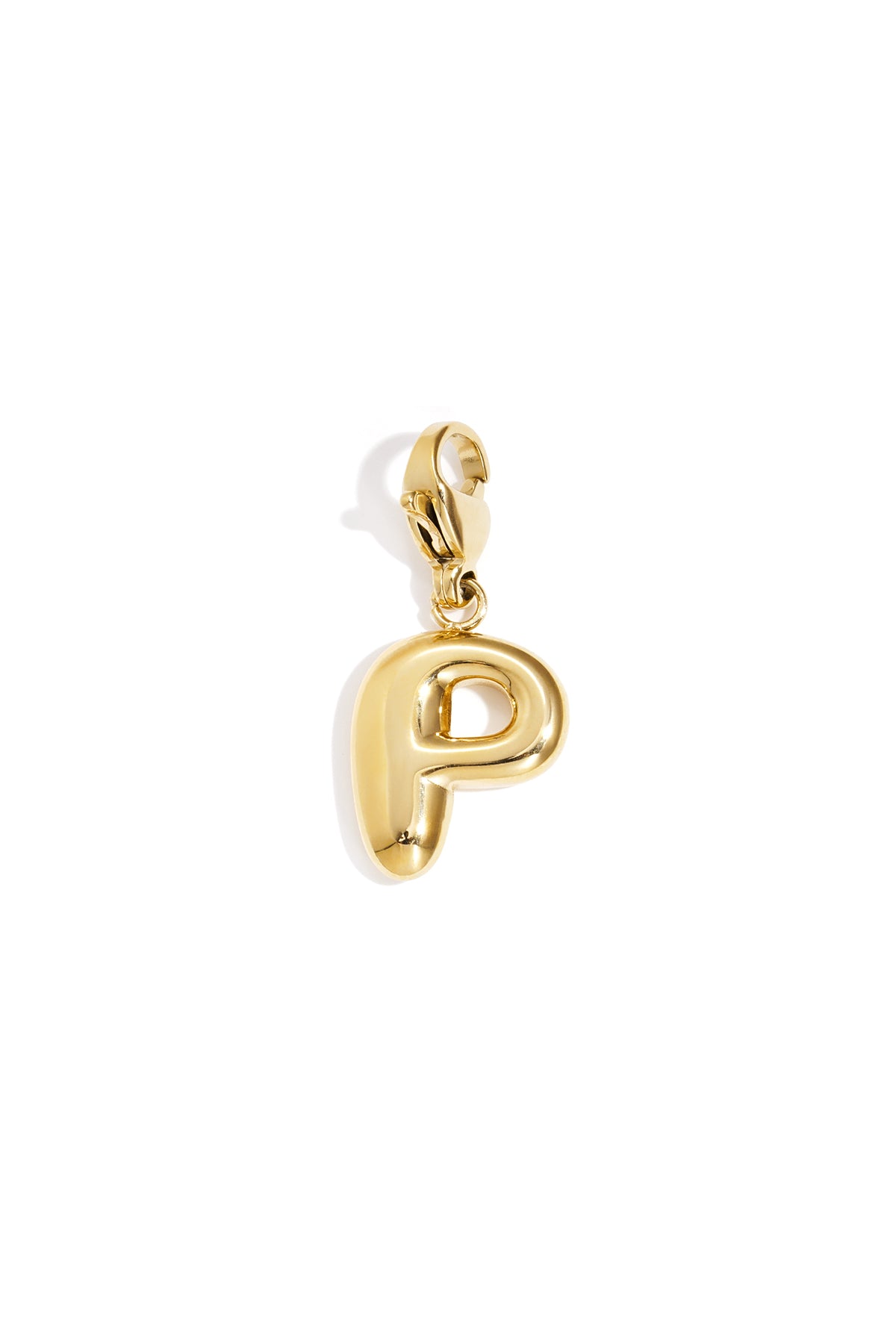 Bubble Letter Bedel P – Goudkleurig RVS