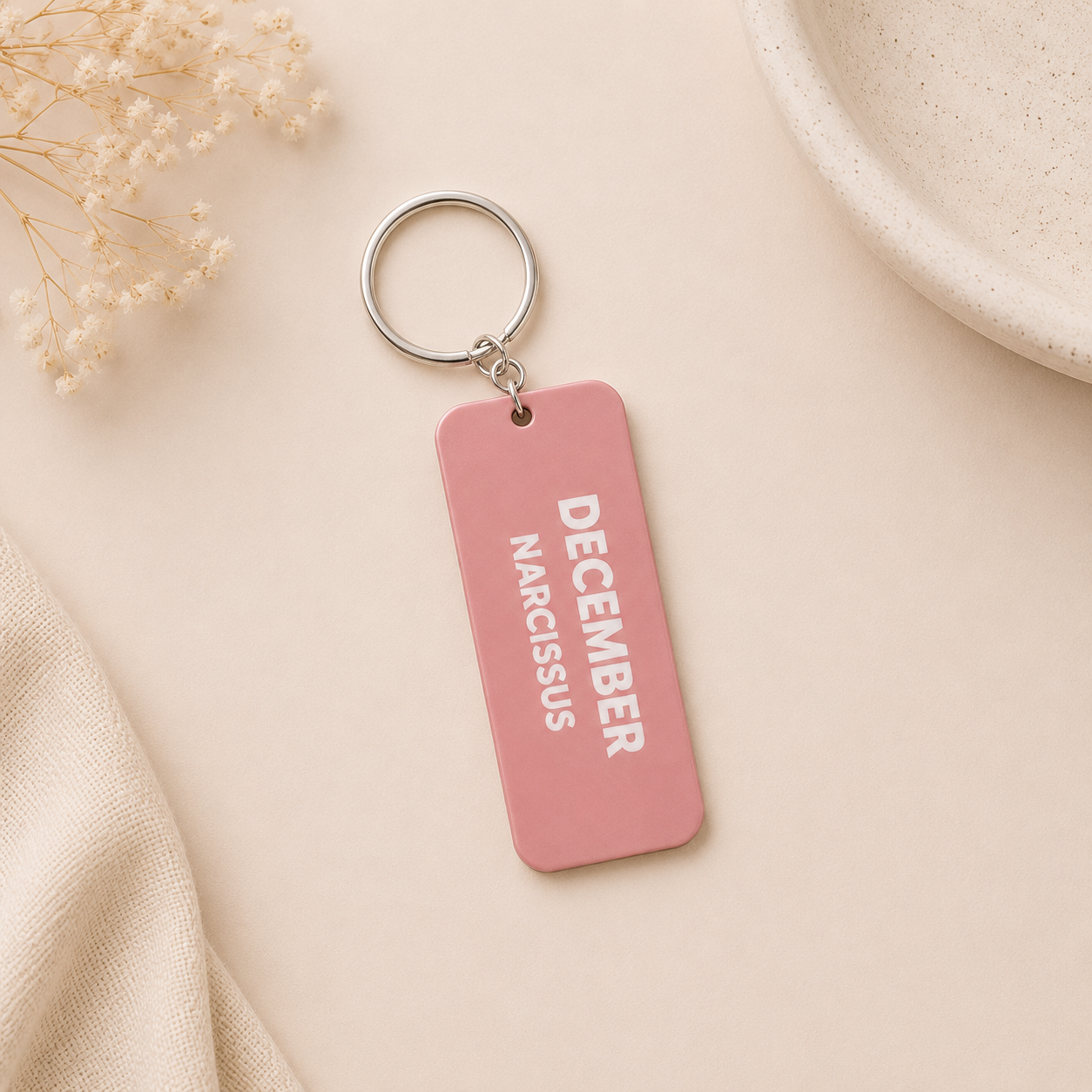🌸 Geboortebloem Sleutelhanger