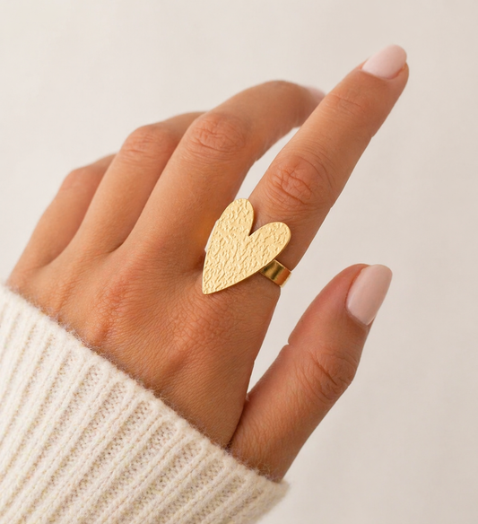 XL Hart Ring – Goudkleurig