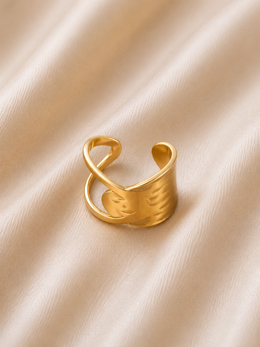 Gouden Statement Ring RVS