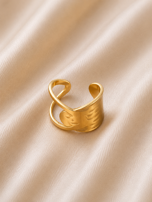 Gouden Statement Ring RVS