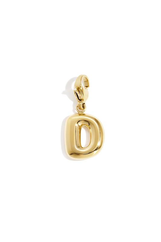 Bubble Letter Bedel D – Goudkleurig RVS