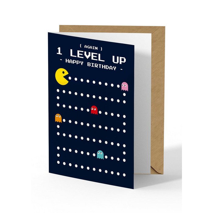 Wenskaart – Level Up (Again) | Gaming Birthday Card