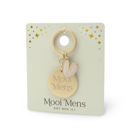 Mooi Mens Sleutelhanger – Met Gemarmerd Epoxy Hart