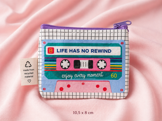 Mini Portemonnee “Life Has No Rewind” 💿✨