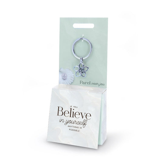 Parel Sleutelhanger “Believe in Yourself” – Met Échte Oester