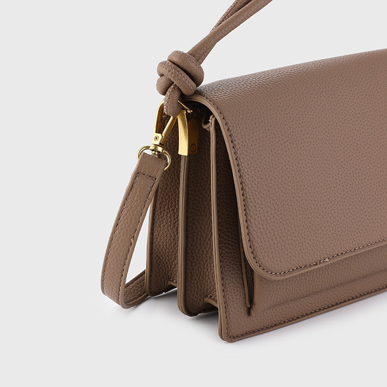 Taupe Two-Way Handbag