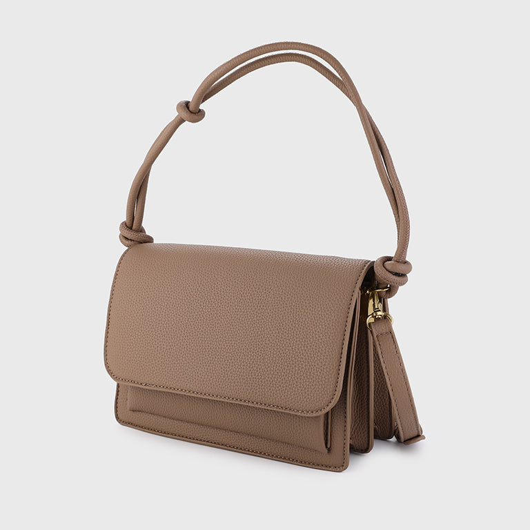 Taupe Two-Way Handbag