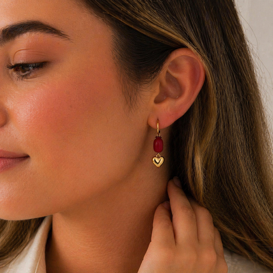 Golden Heart Hoops – Red Romance ❤️💫