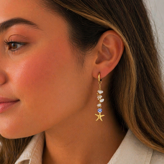 Golden Starfish Earrings – Beach Babe 🌴