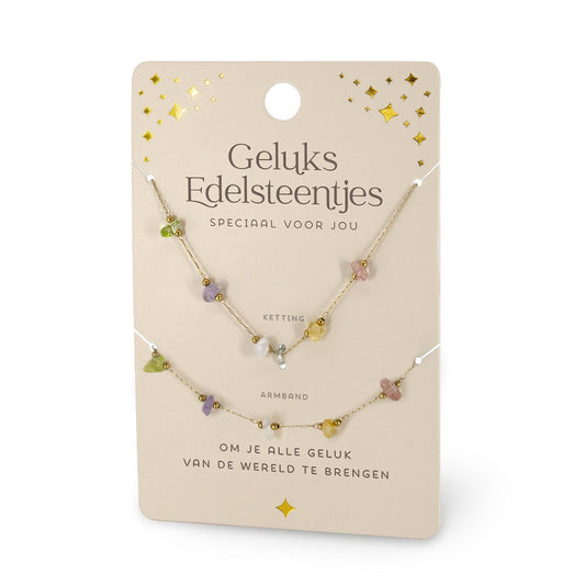 Geluksedelsteentjes – Ketting & Armband Set