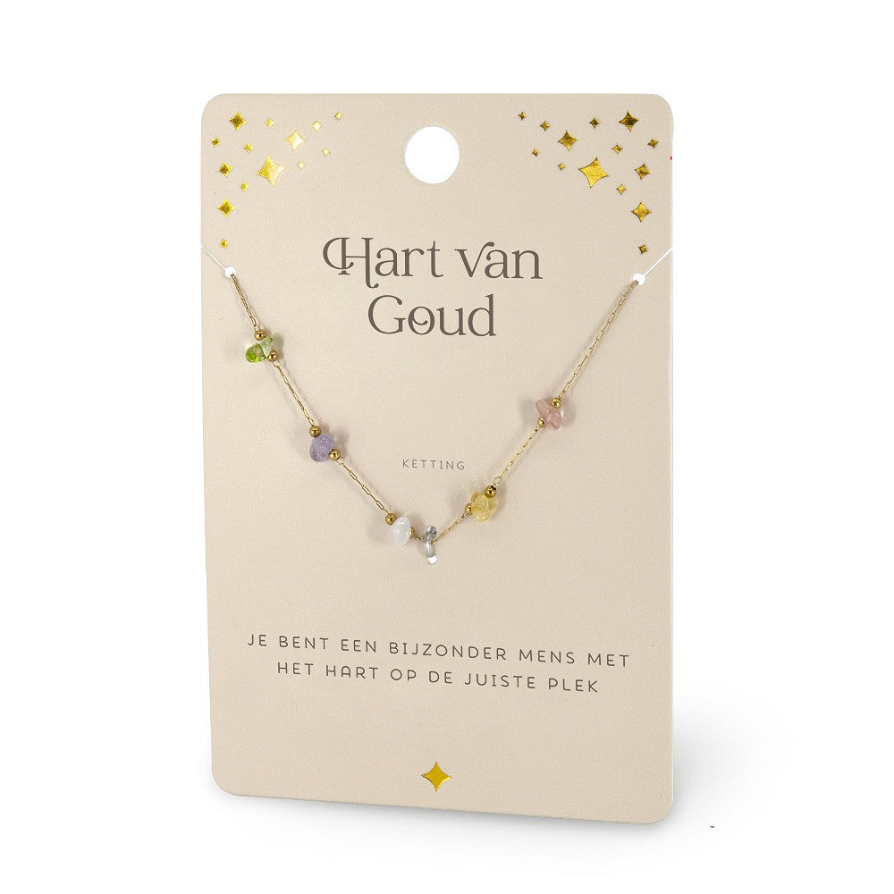 Hart van Goud Edelsteentjes – Ketting