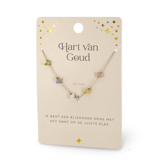 Hart van Goud Edelsteentjes – Ketting