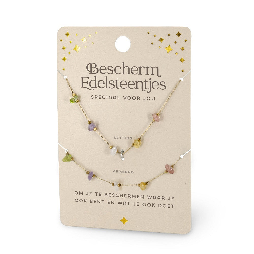 Bescherm Edelsteentjes – Ketting & Armband Set