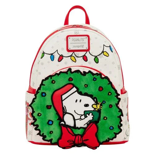 Loungefly Peanuts – Snoopy & Woodstock Holiday Wreath Mini Backpack