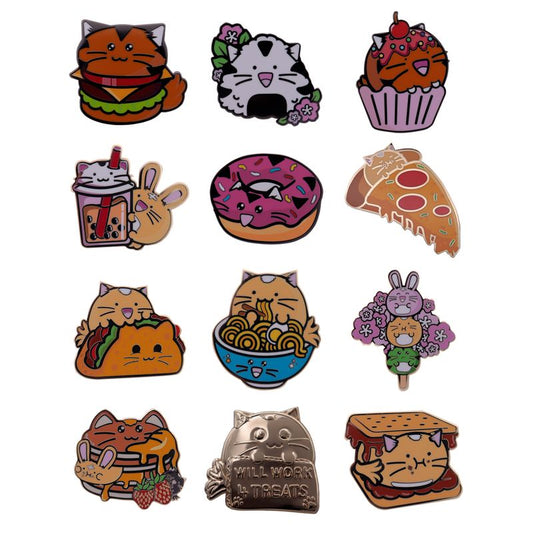 🐱✨ Kawaii Animal Food Pins – Mystery Pin 🍩🍔